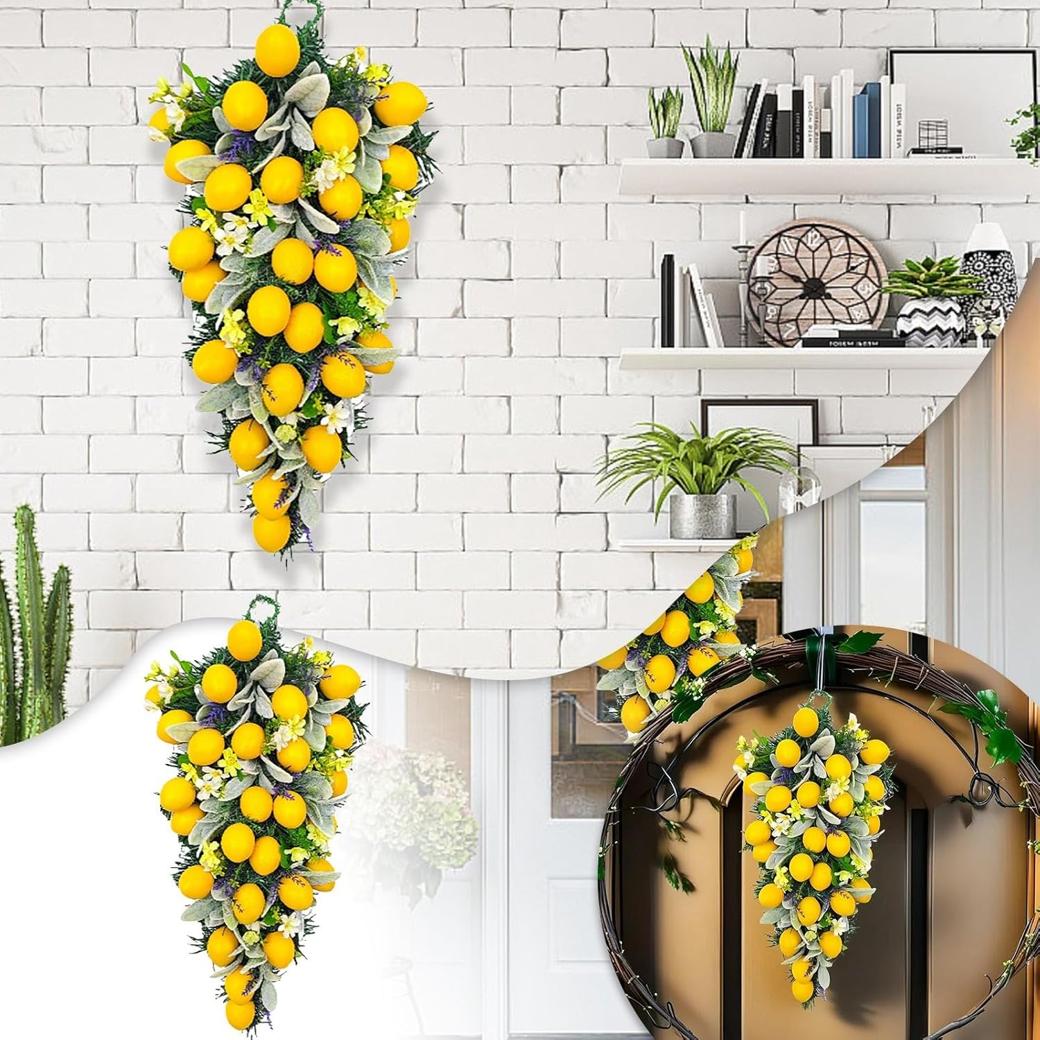 Vibrant Spring Garland Wreath for Front Door