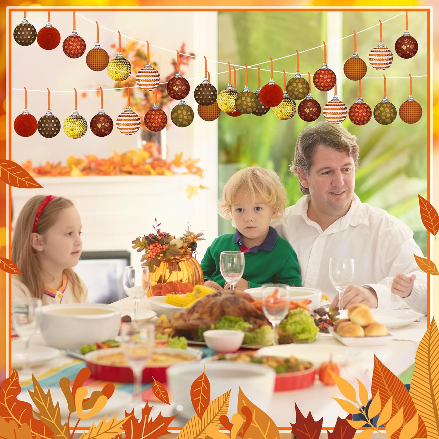 XunYee 24 Pcs Autumn Fall Decor Hanging Ornaments