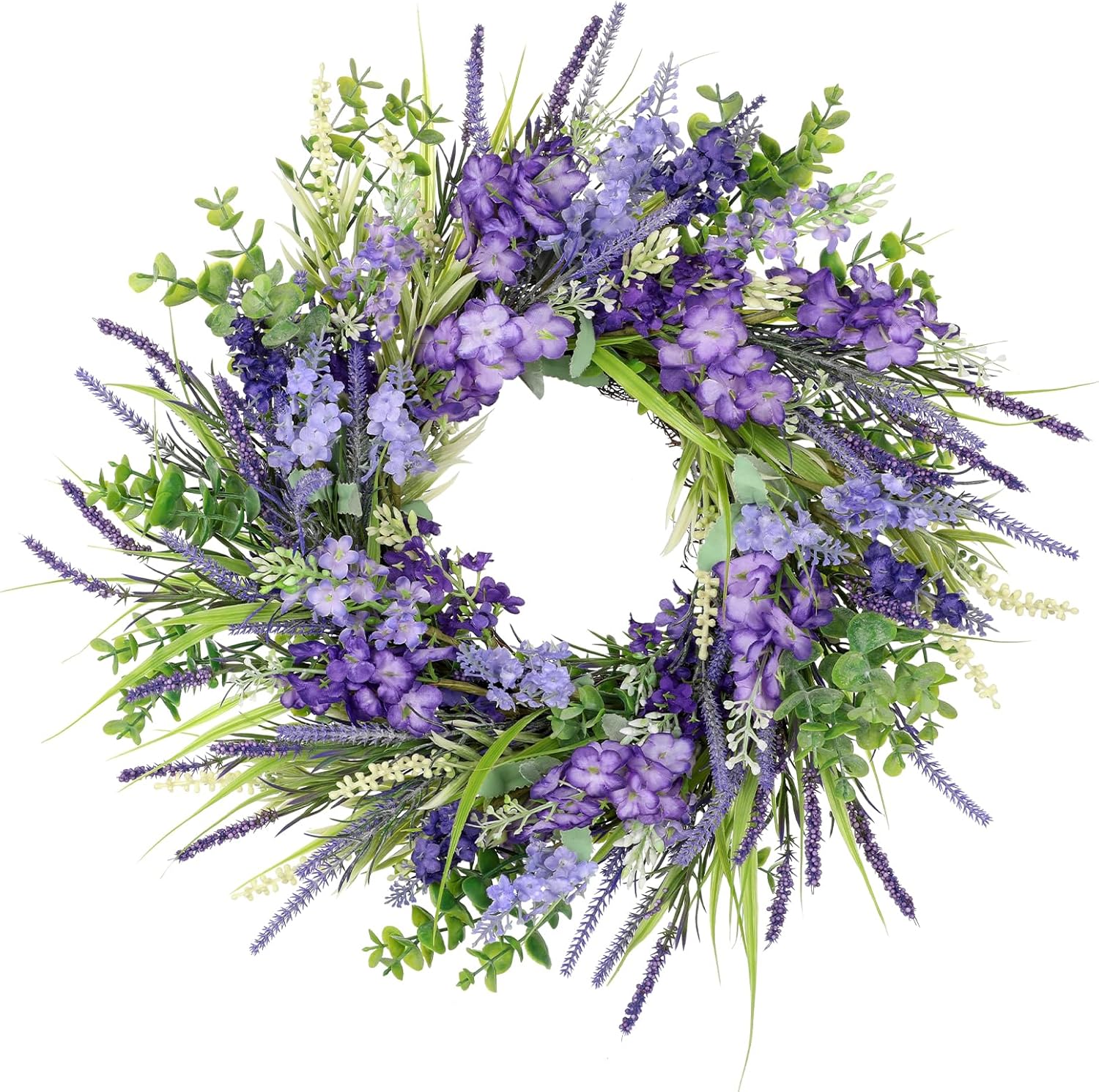 Briful Purple Spring Wreath for Front Door