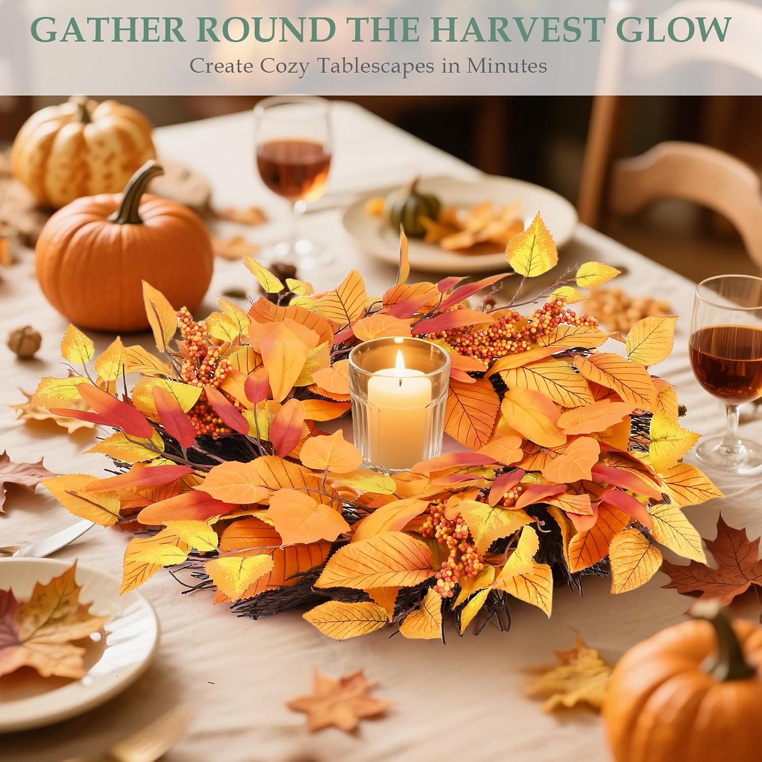 WellSign 19 Inch Fall Wreath with Hanger