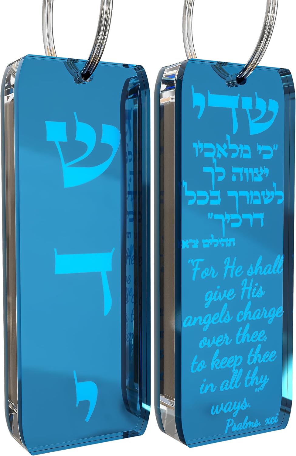 TYLDUM Mezuzah for Car with Scroll Sky Blue Mirror