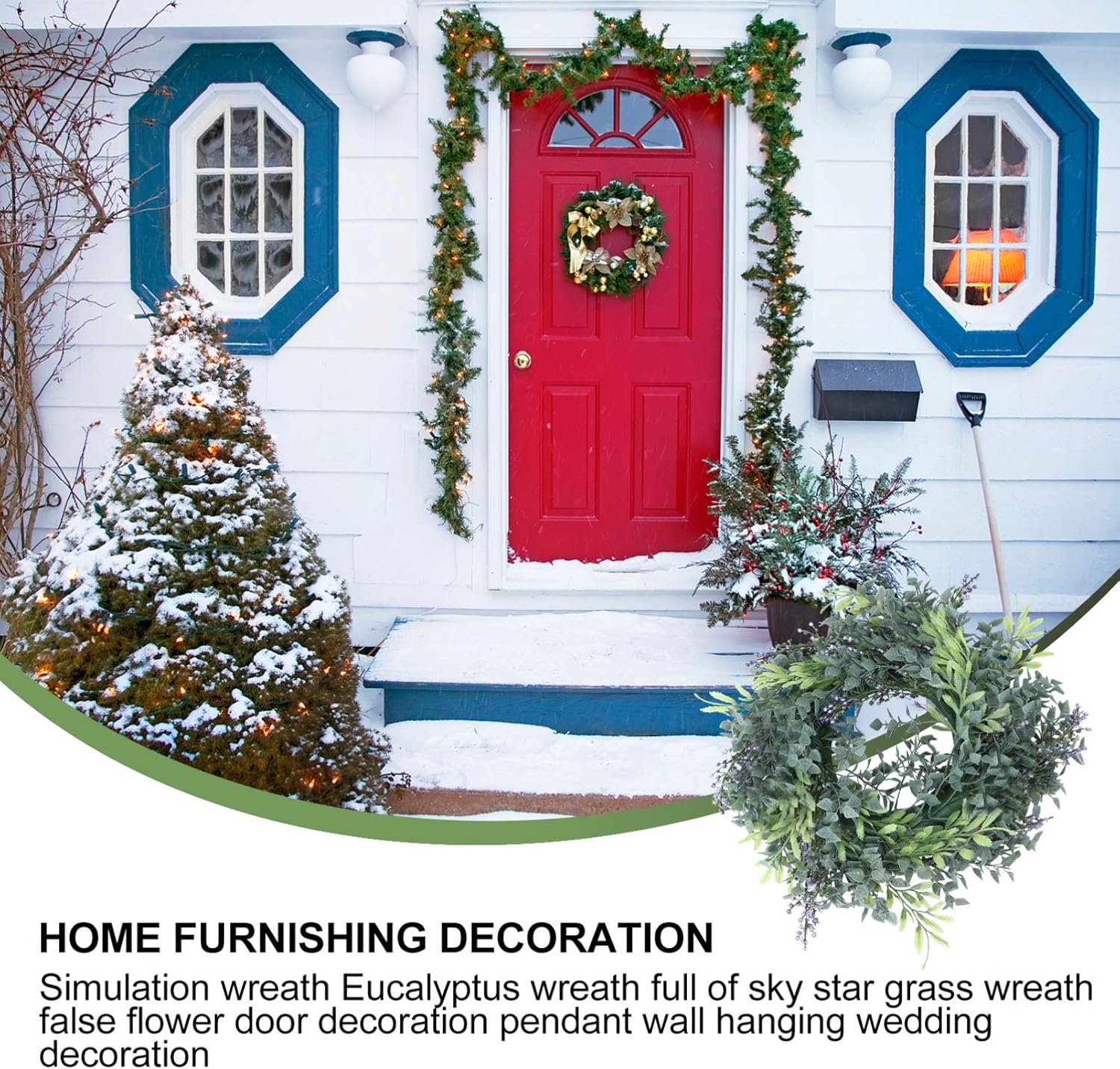 DOITOOL Eucalyptus Wreath for Front Door Decor