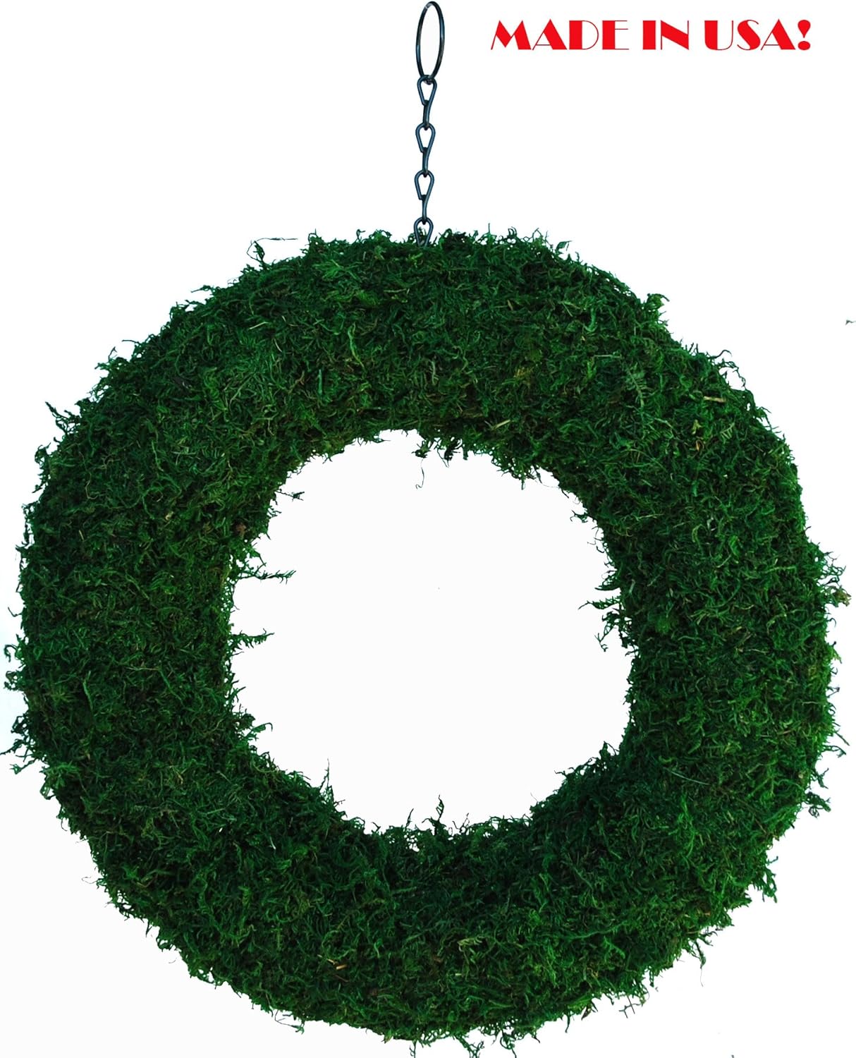 15 Inch Green Moss Living Wreath With 50 Topiary Pins