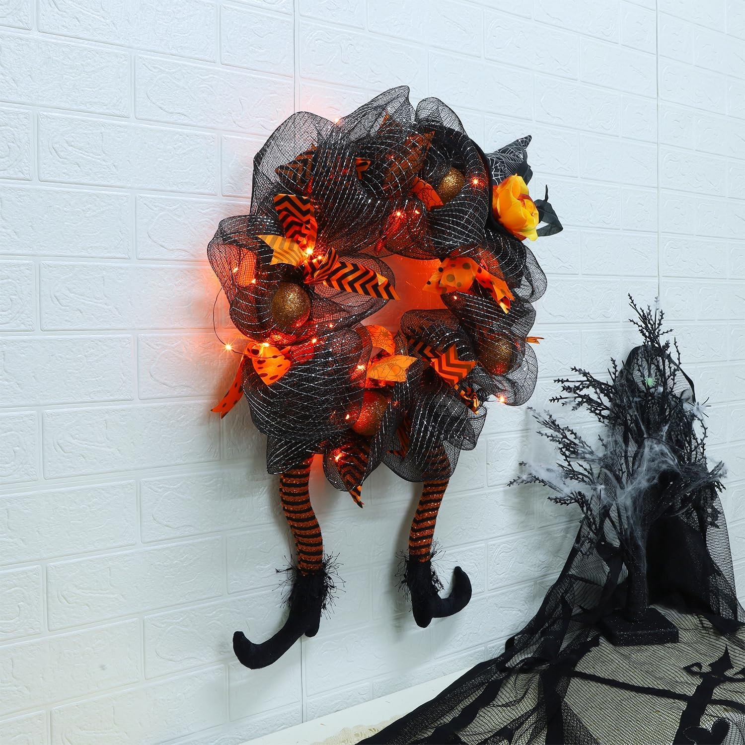 Yosager Halloween Wreath with LED Lights