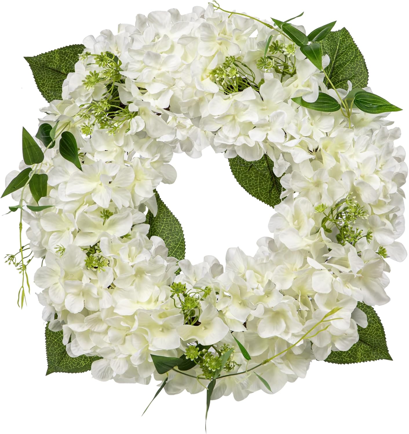 Briful White Hydrangea Artificial Wreath 165 Spring Decor