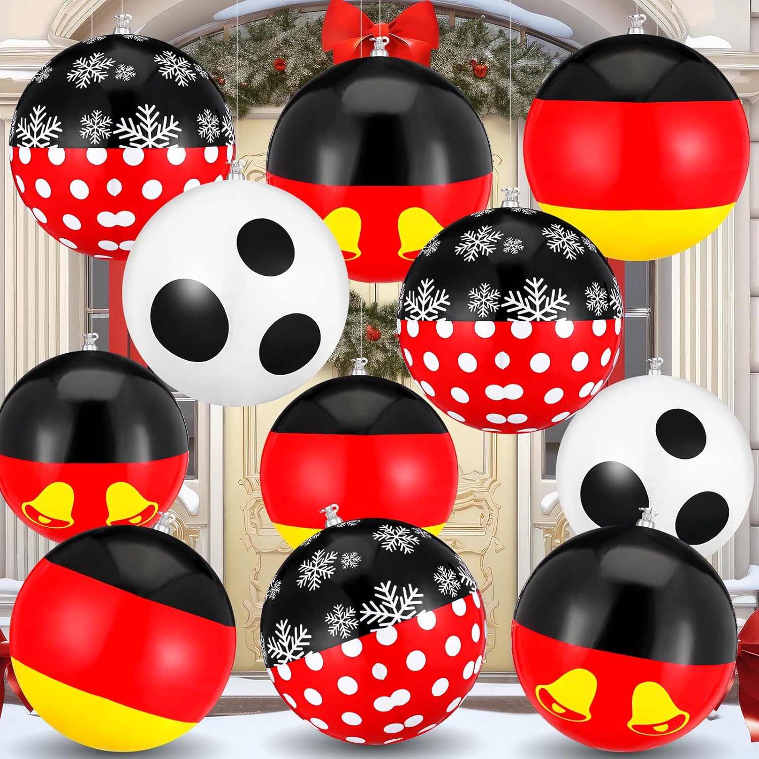 12 Pcs 9 Inch Christmas Inflatable Ball Ornaments