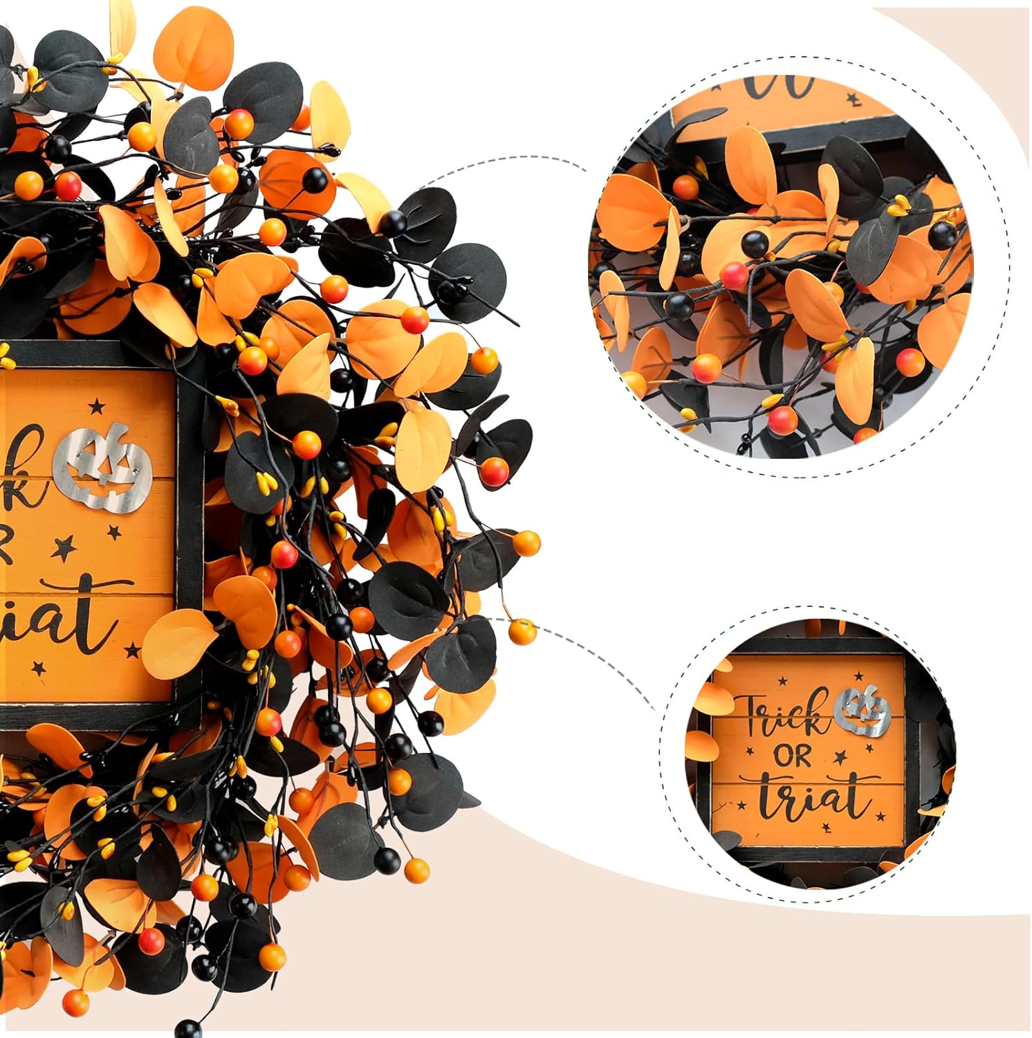 Cir Oases Halloween Wreath Front Door Decor