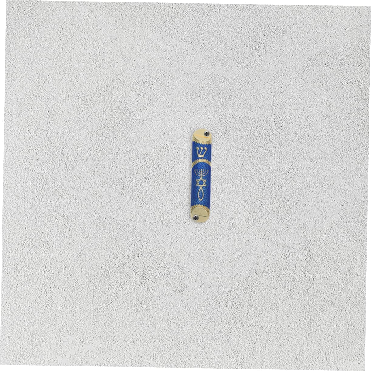 Cabilock 2sets Elegant Jewish Mezuzah Gold-Blue Metal Design