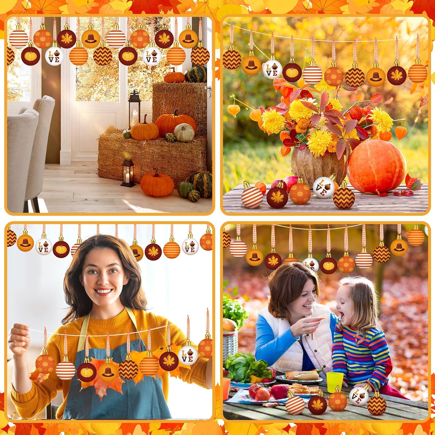 48 Pcs 118 Inch Thanksgiving Hanging Ornaments