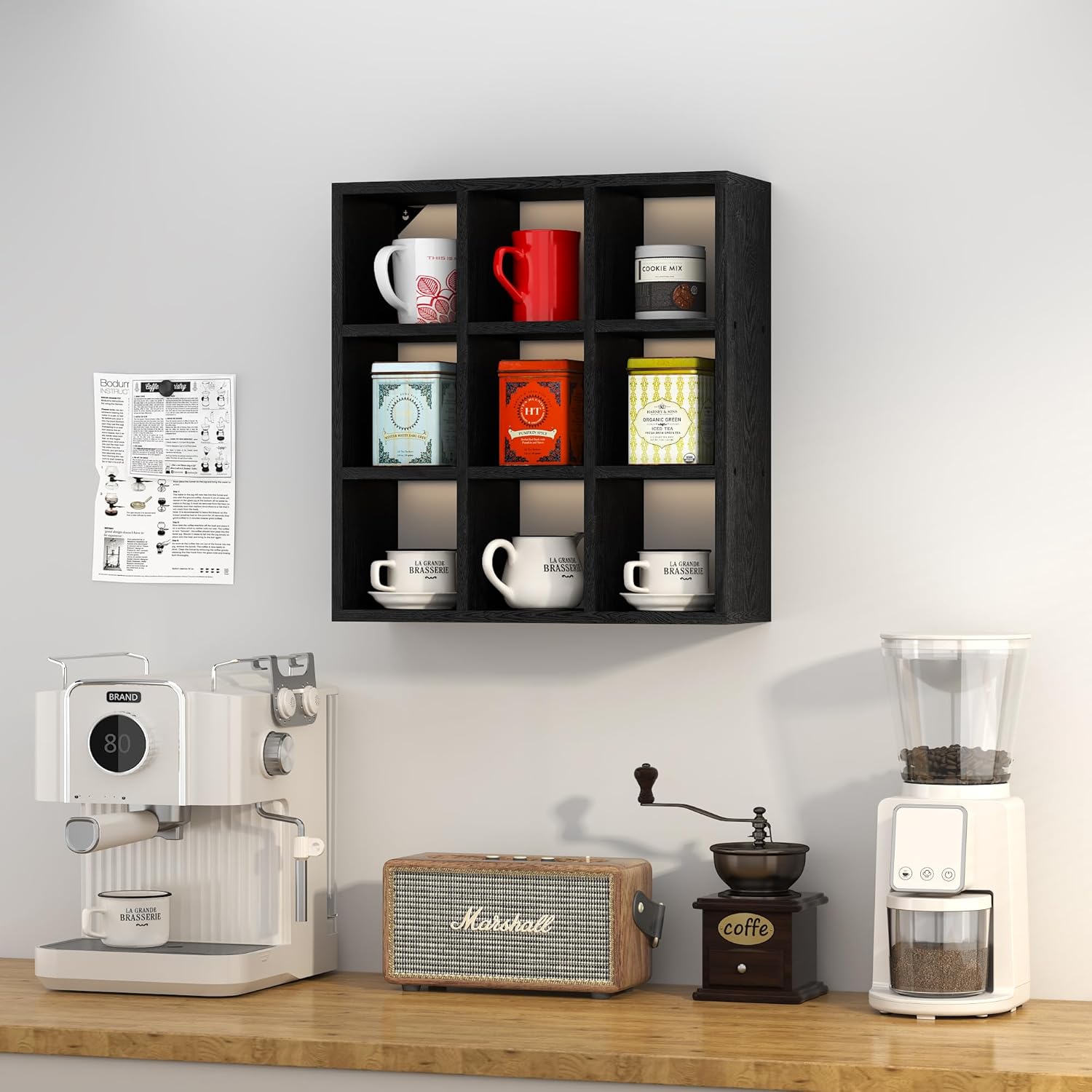 Helsin 9 Grid Coffee Mug Display Rack