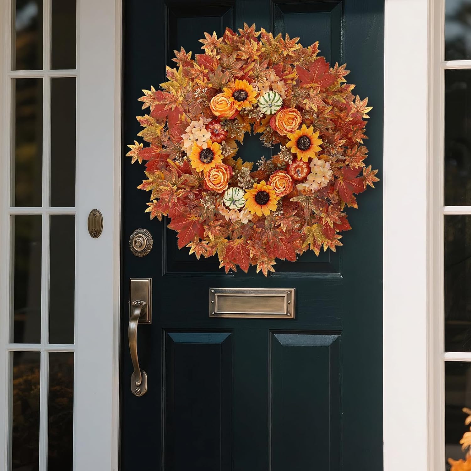 28 Inch Fall Wreath for Front Door and Porch