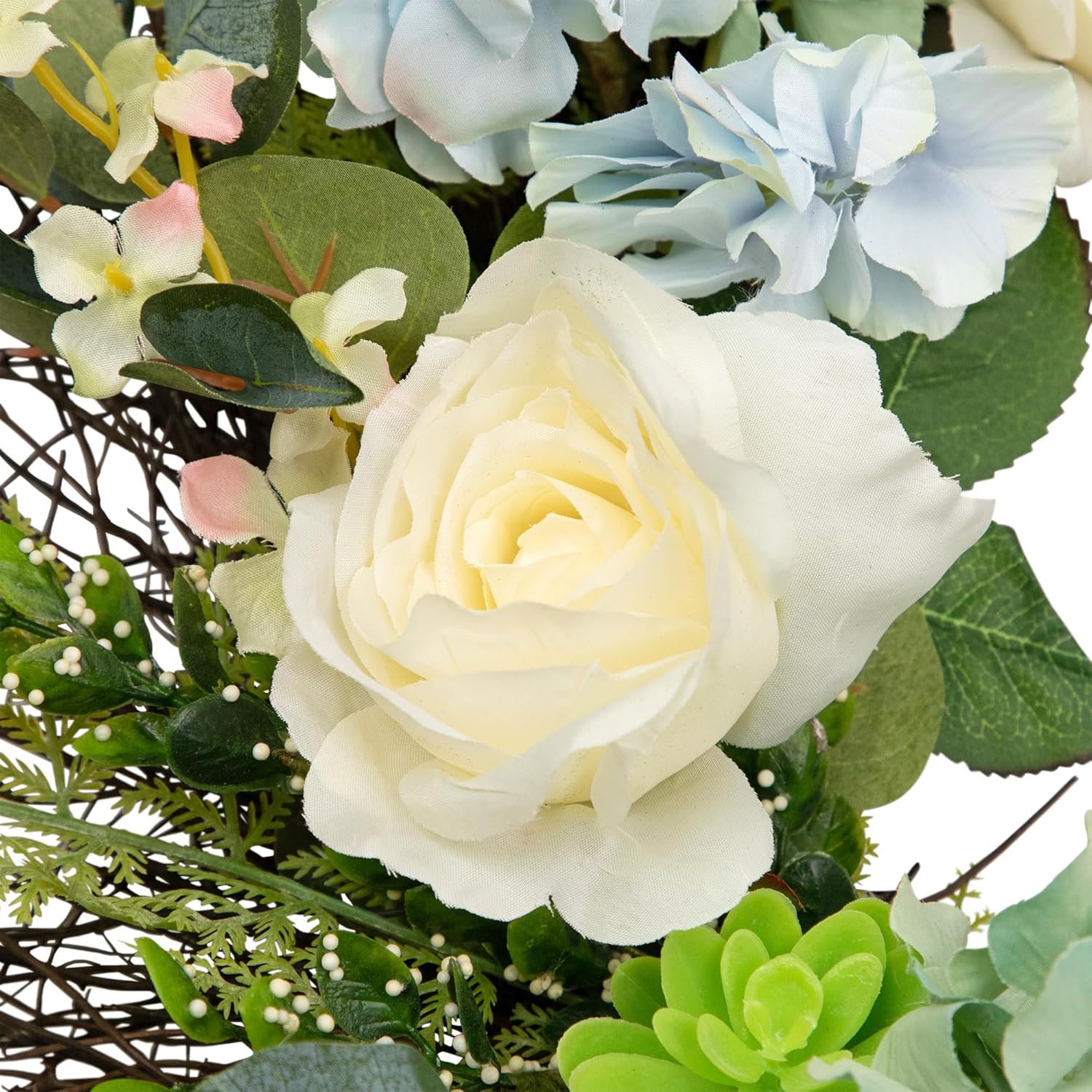 Northlight Spring Wreath White Blue 24 Inch