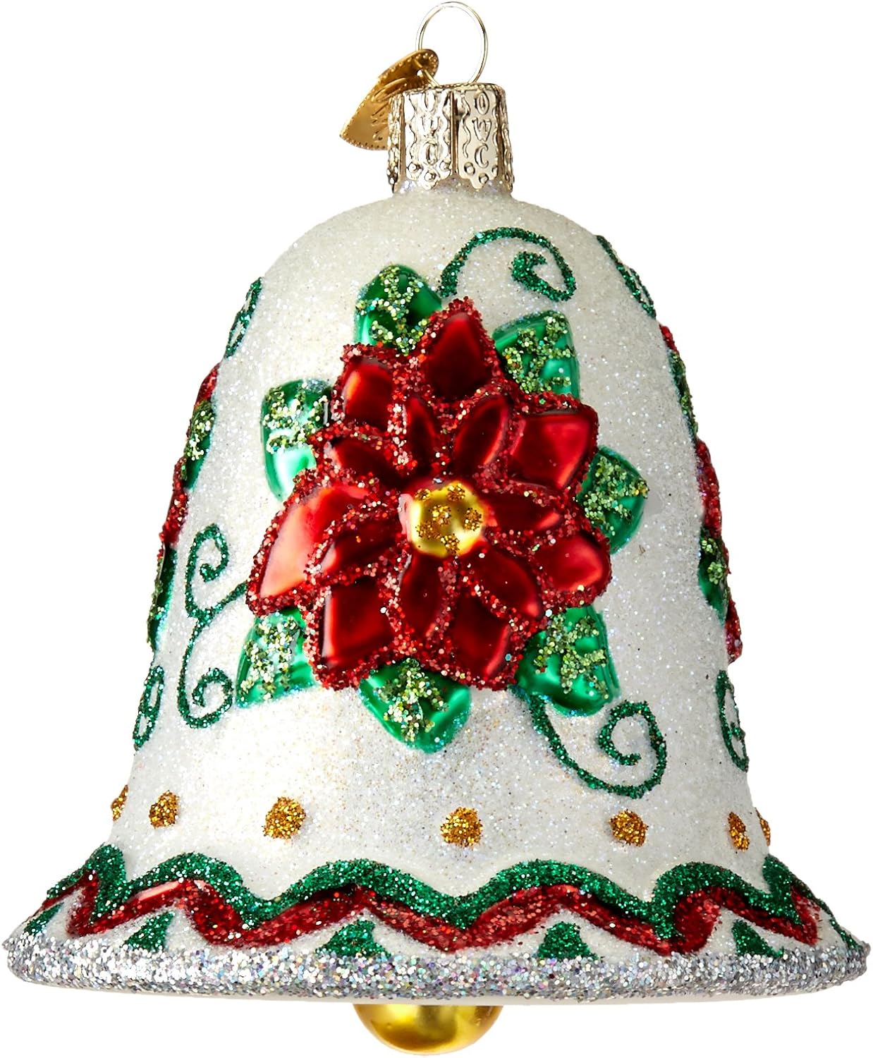Old World Christmas Poinsettia Bell Ornament