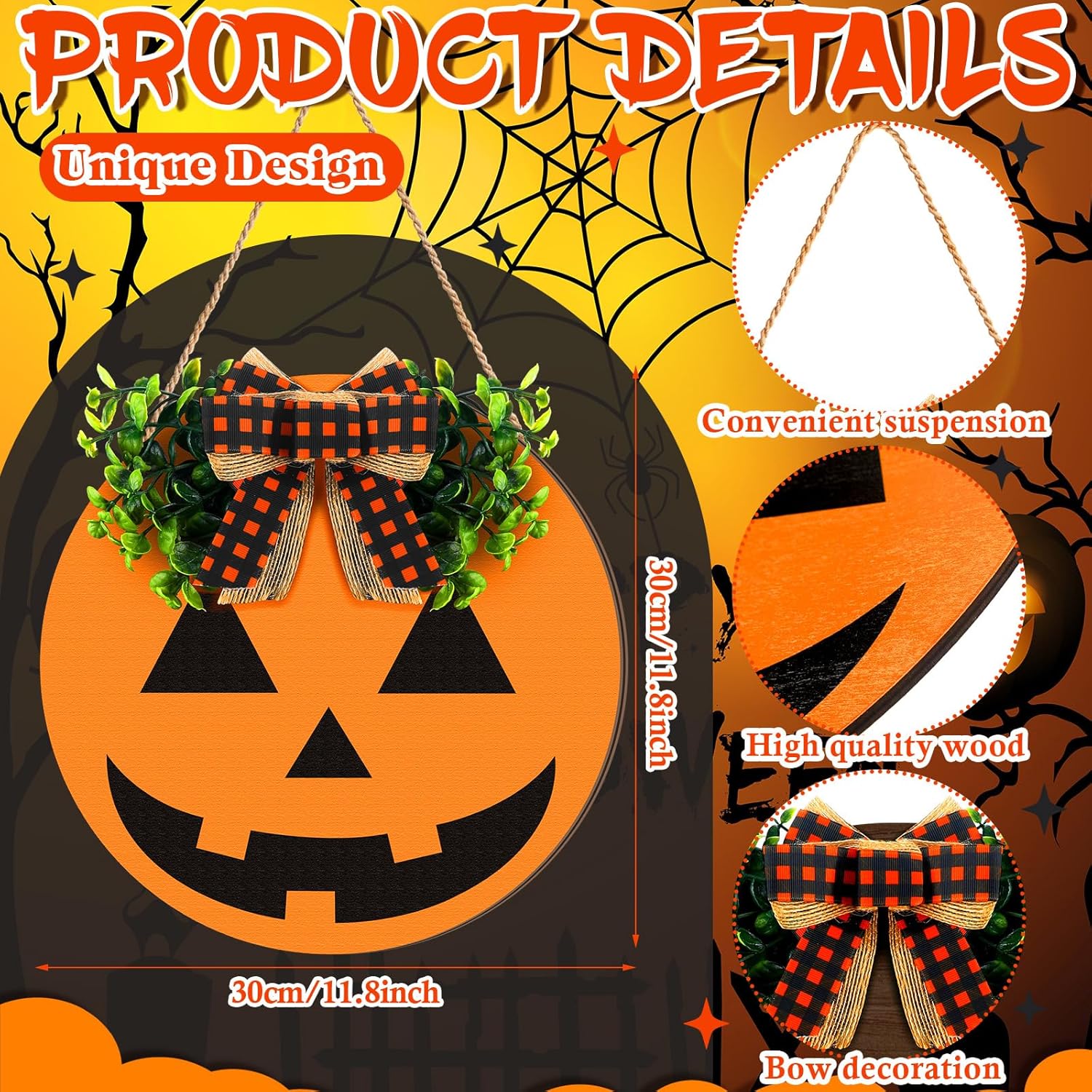 Moucuny Easter Wreath Front Door Decor 118 x 118 Inch Rabbit Sign