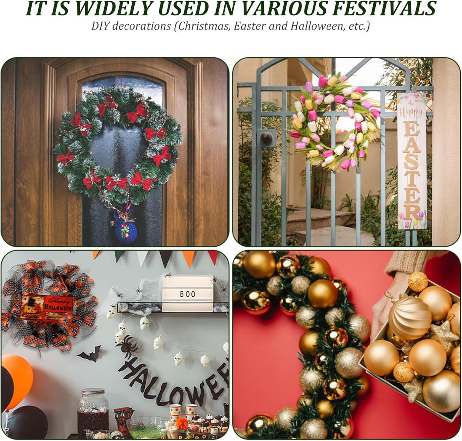 Eioflia Natural Grapevine Wreath 5 Pcs 787 Inch