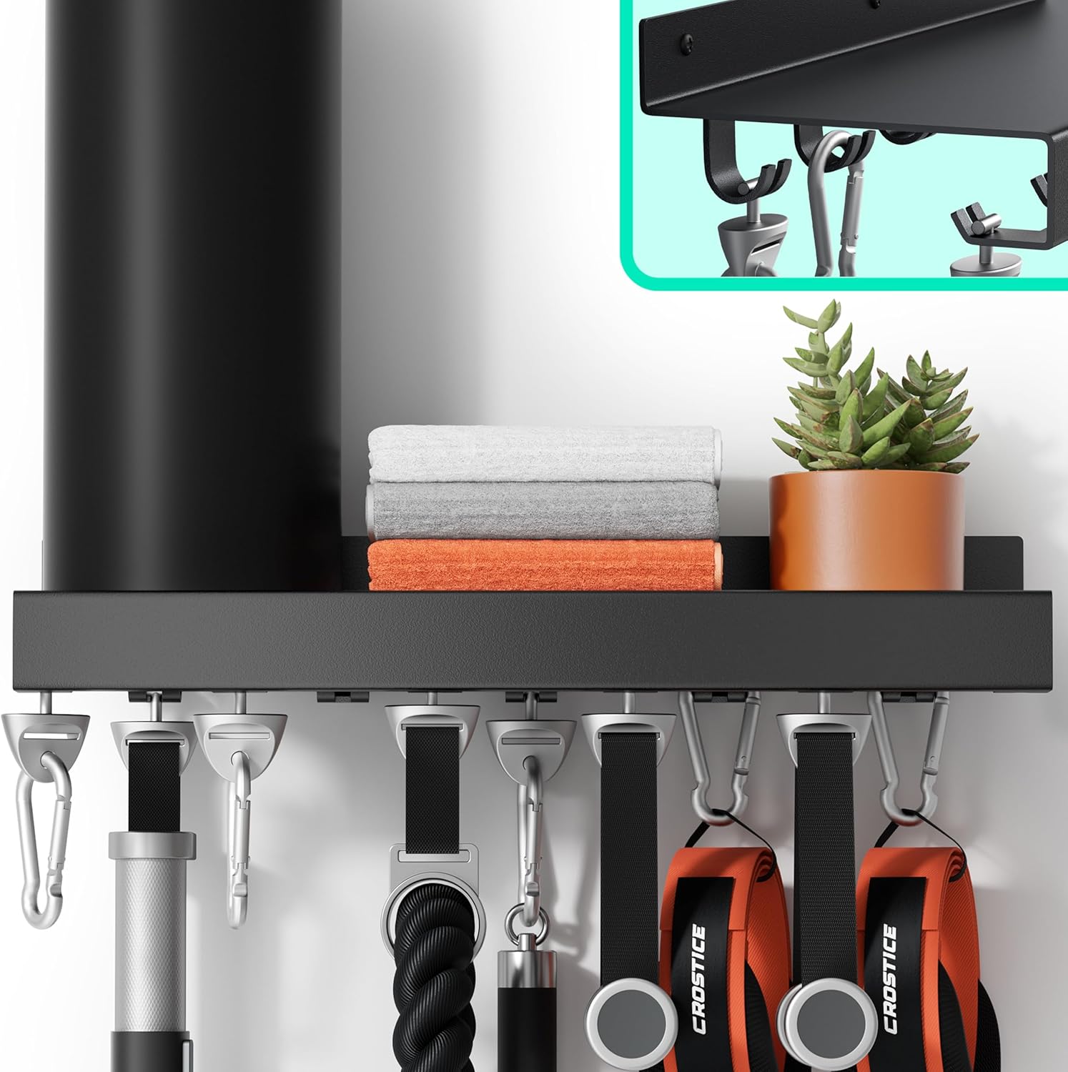 Crostice Metal Shelf with T-Lock Adapters Hooks