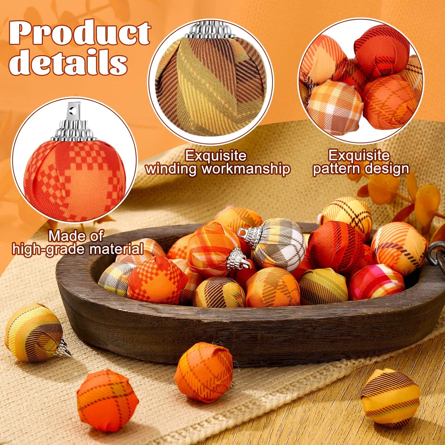 Honoson 24 Pcs Patriotic Tree Ornaments 4th of July Decorations Red White Blue Glitter Mini Balls