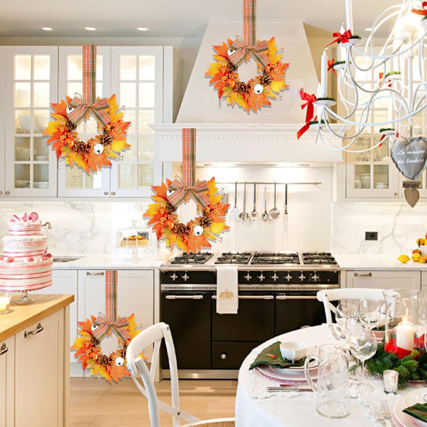 Small Fall Wreath - 2PCS 9 Inch Mini Thanksgiving Decor