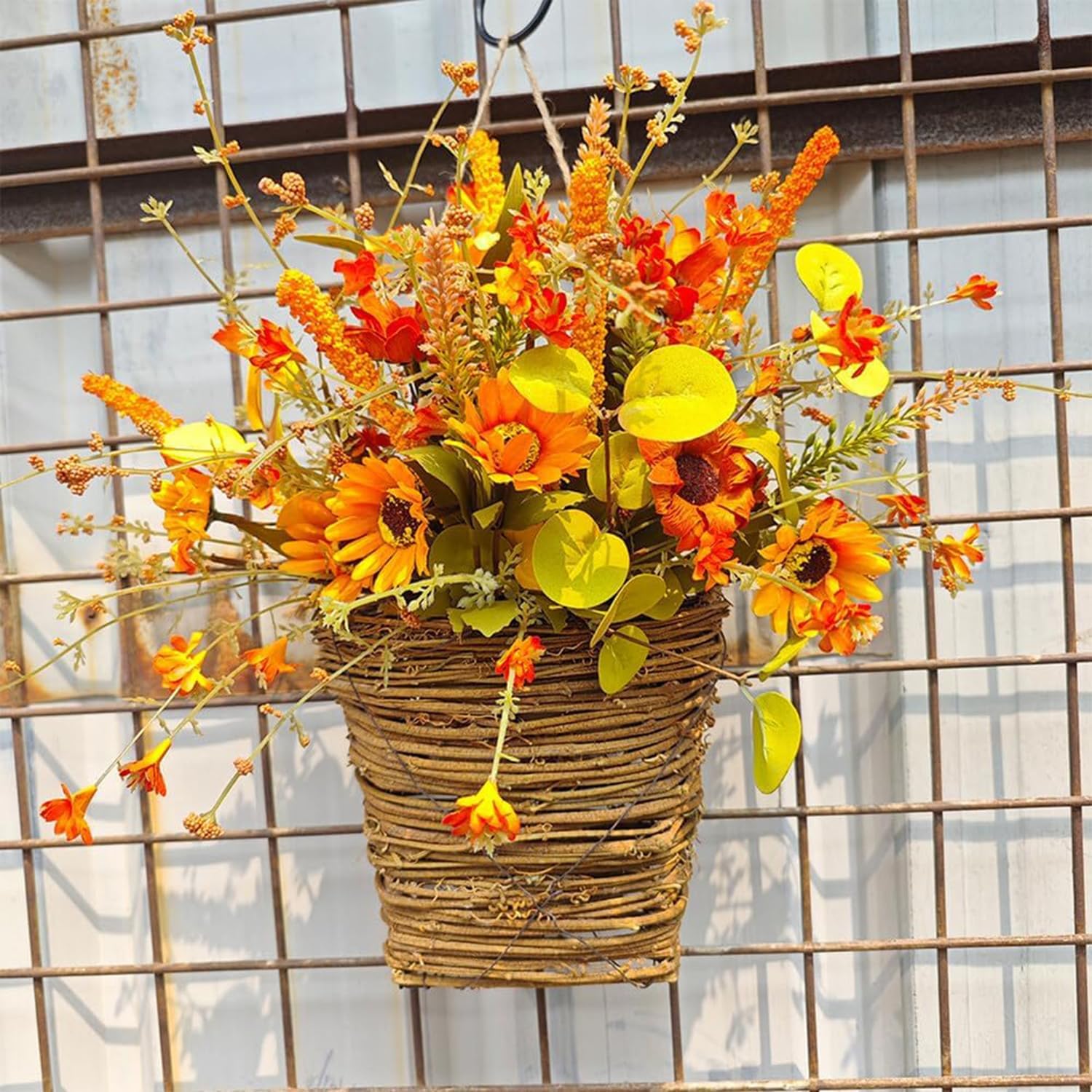 Fall Flowers Artificial Wreath for Front Door