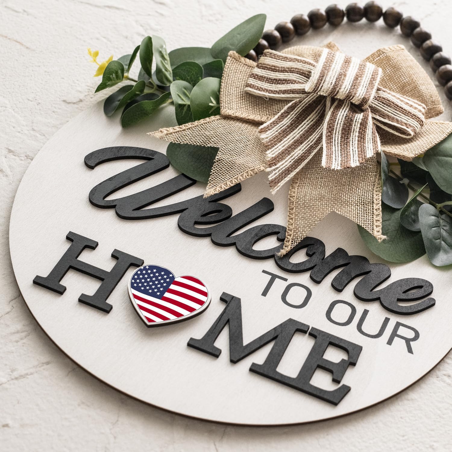Welcome Sign for Front Door Wreath Decorations All Seasons