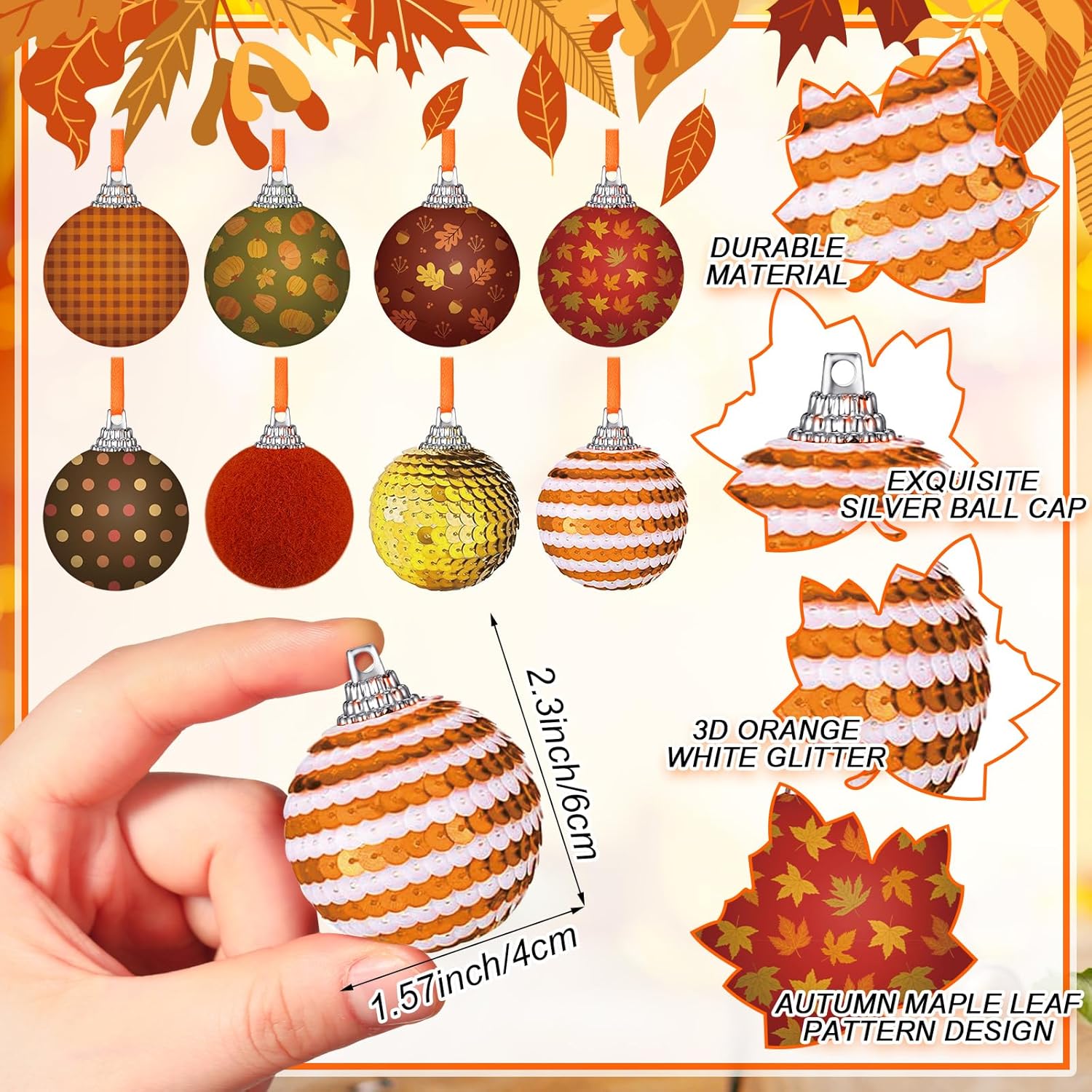 XunYee 24 Pcs Autumn Fall Decor Hanging Ornaments