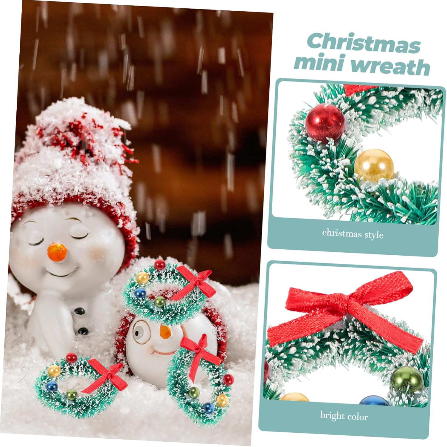 10pcs Christmas Wreath for Front Door and Window Hanging