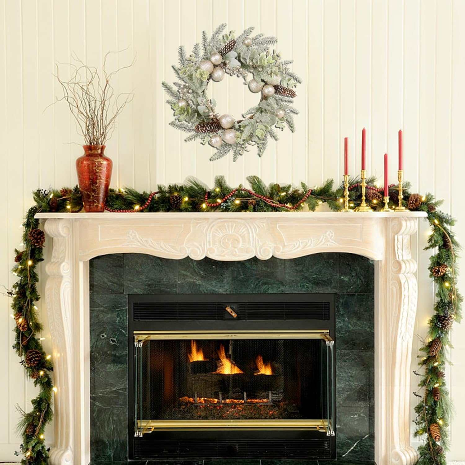 Super Holiday 19 Inch Champagne Christmas Wreath