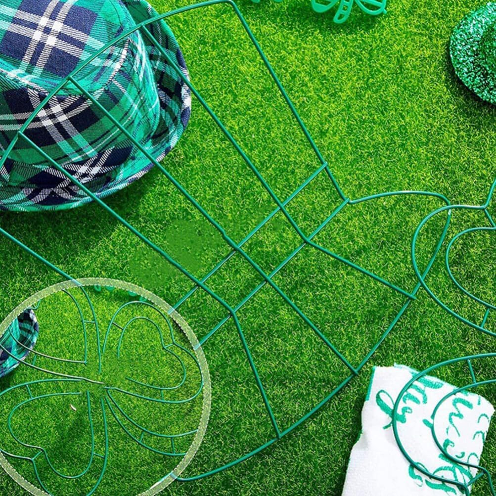 STOBAZA 2pcs Shamrock Wire Wreath Frame Door Hanger