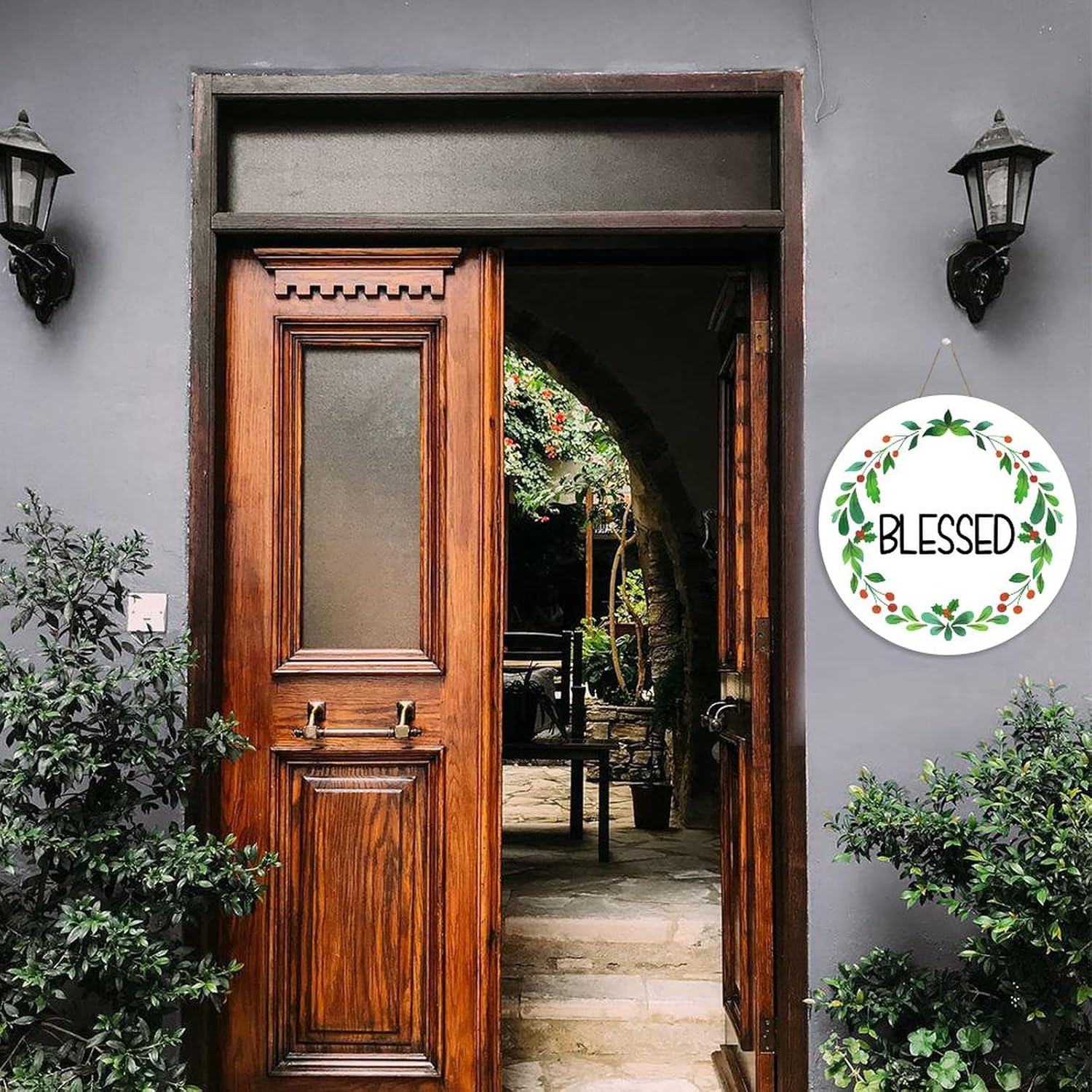 Mutilovely 12 Inch Rustic Welcome Sign Front Door Decor
