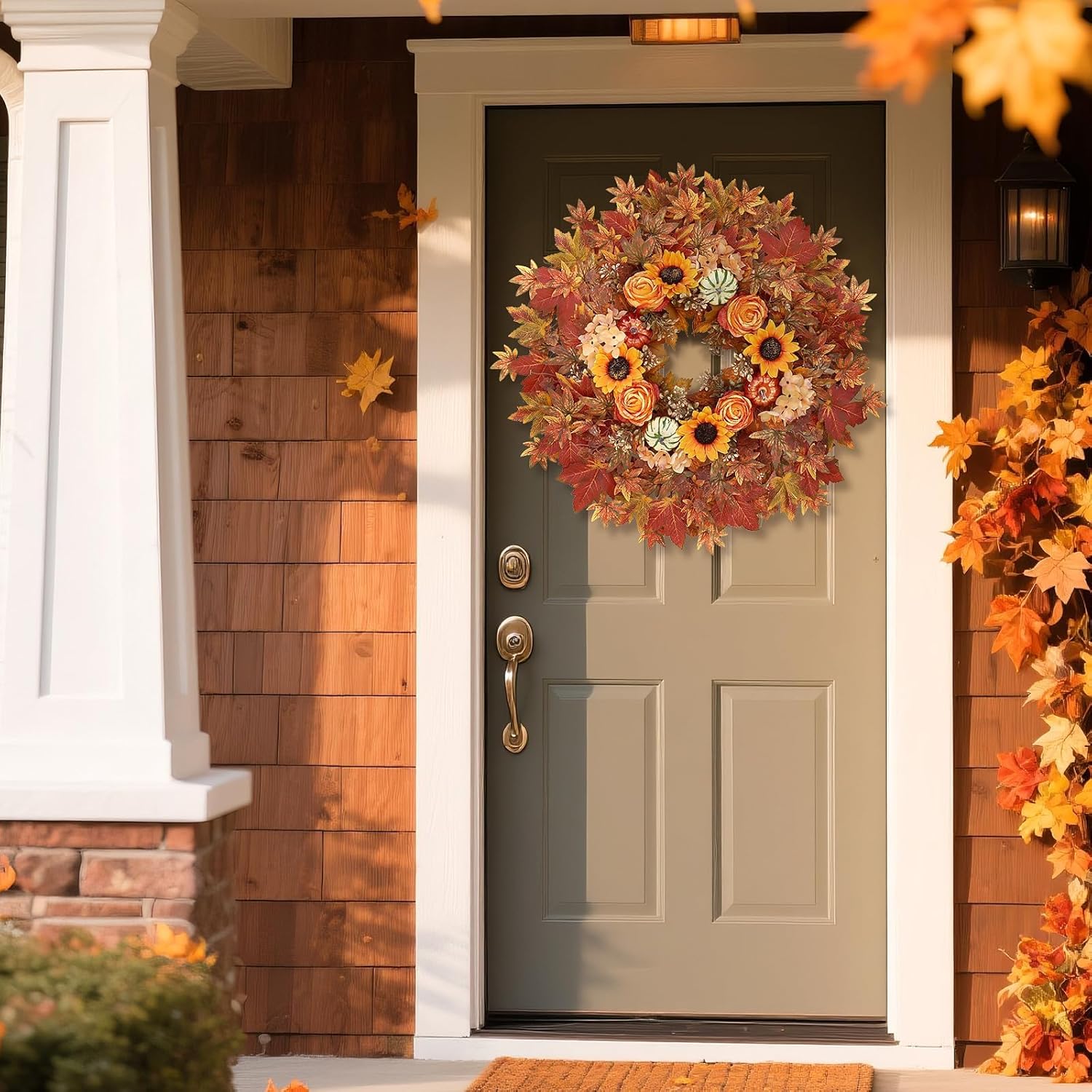 28 Inch Fall Wreath for Front Door and Porch
