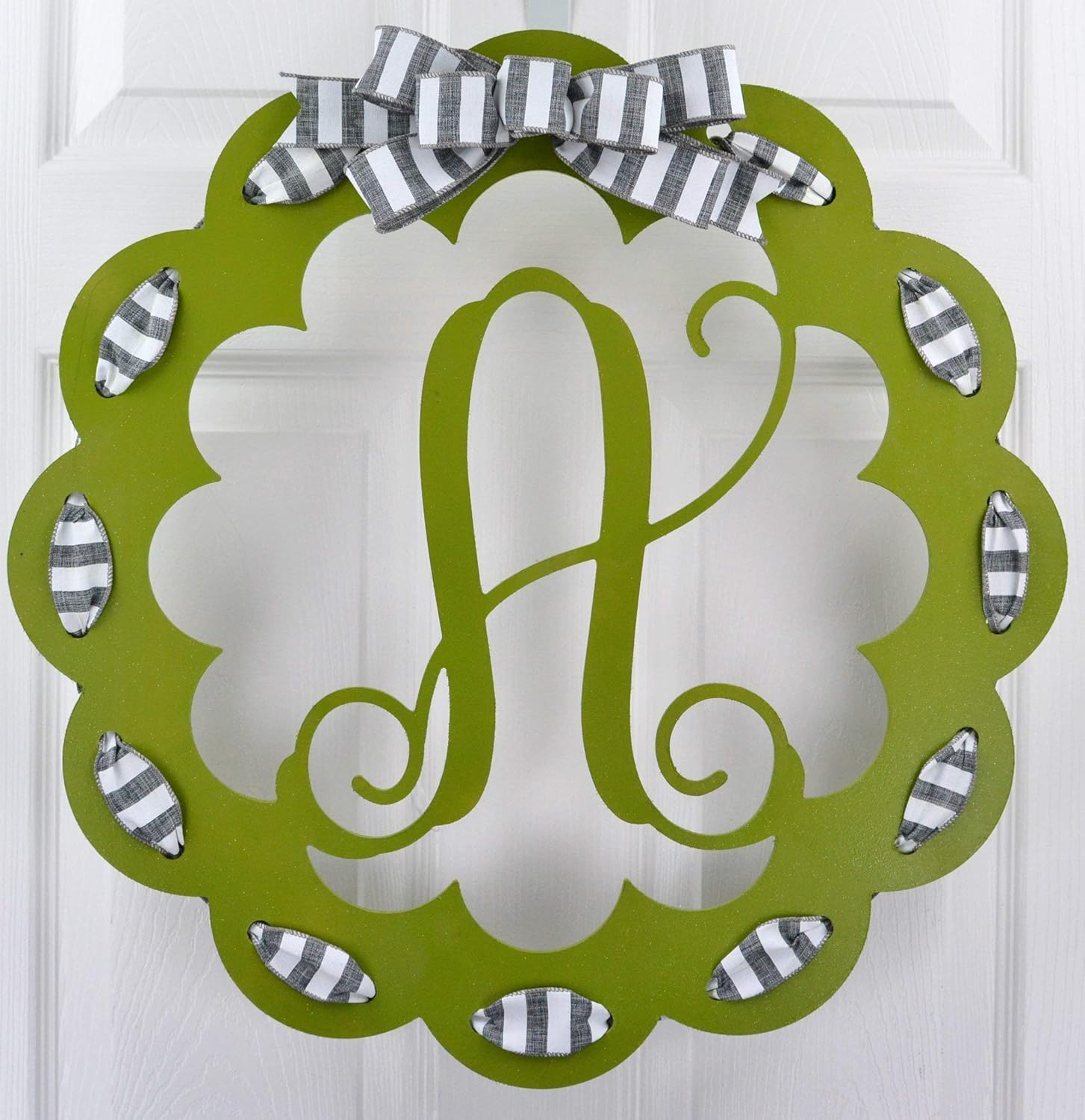 Spring Everyday Monogram Door Wreath - Lots of Colors Available