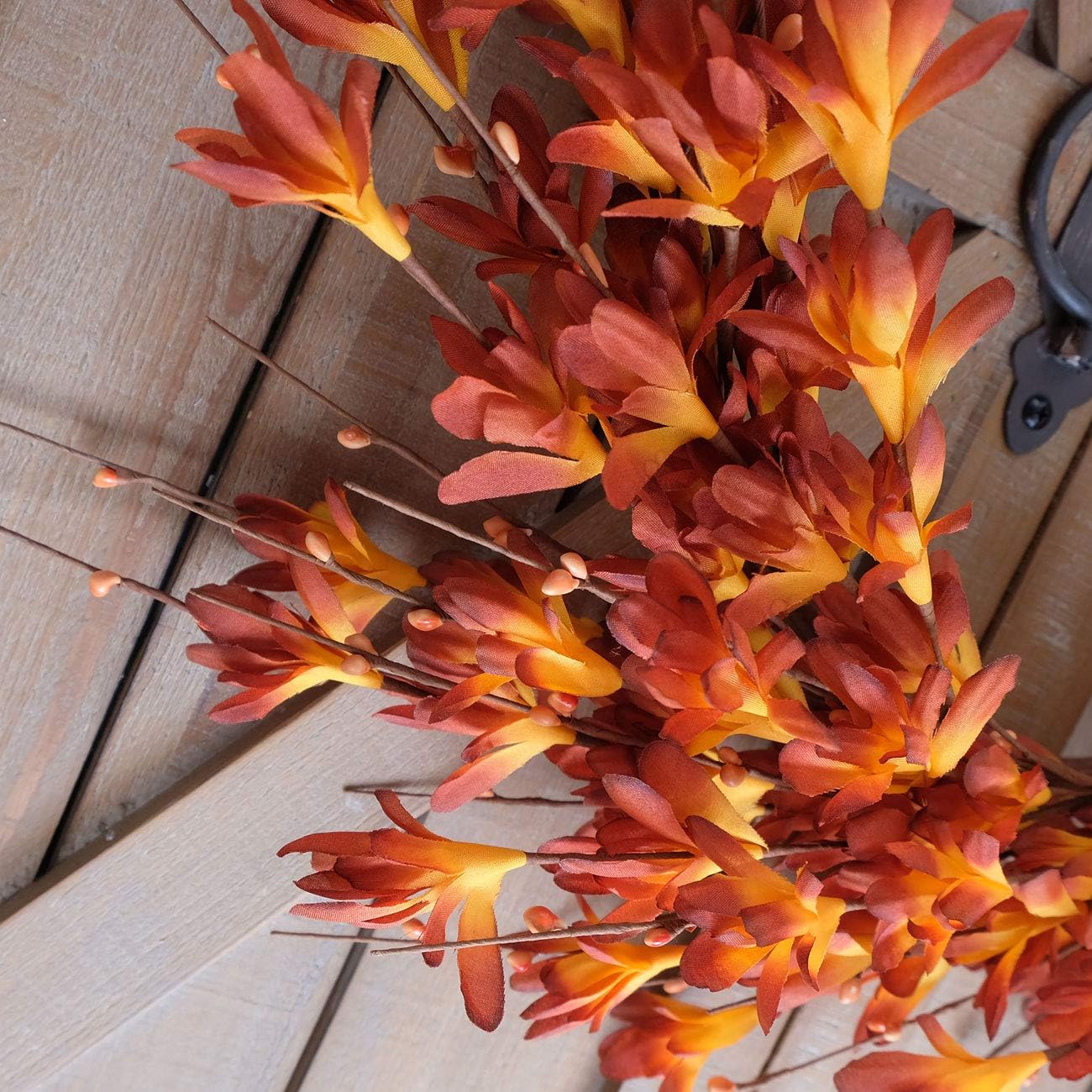 Bibelot 20 Inch Artificial Forsythia Wreath Orange