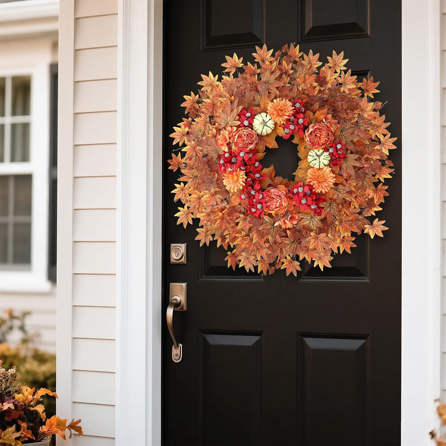 26 Fall Wreath for Front Door - Decorative Artificial Autumn Decor