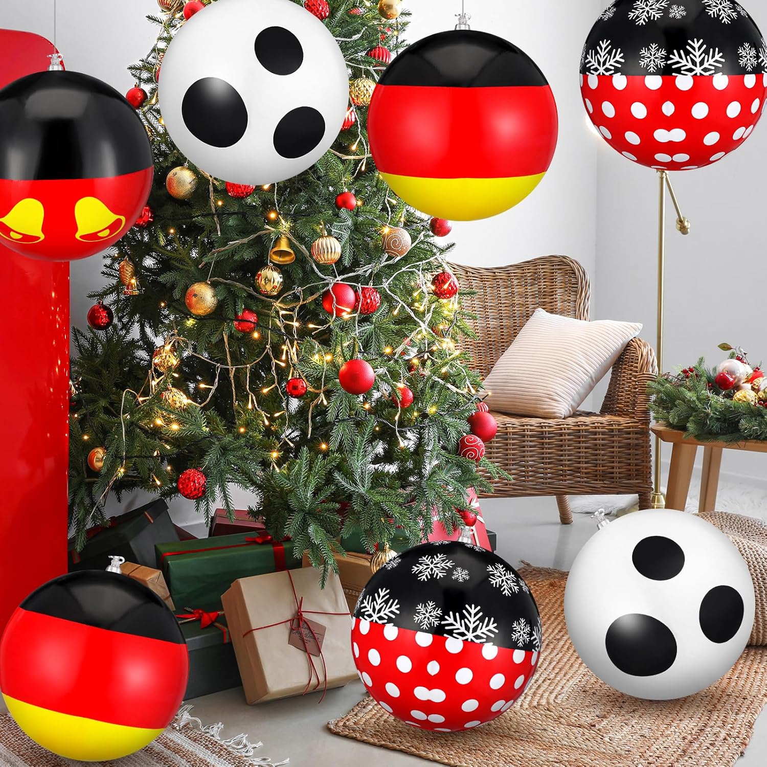 12 Pcs 9 Inch Christmas Inflatable Ball Ornaments