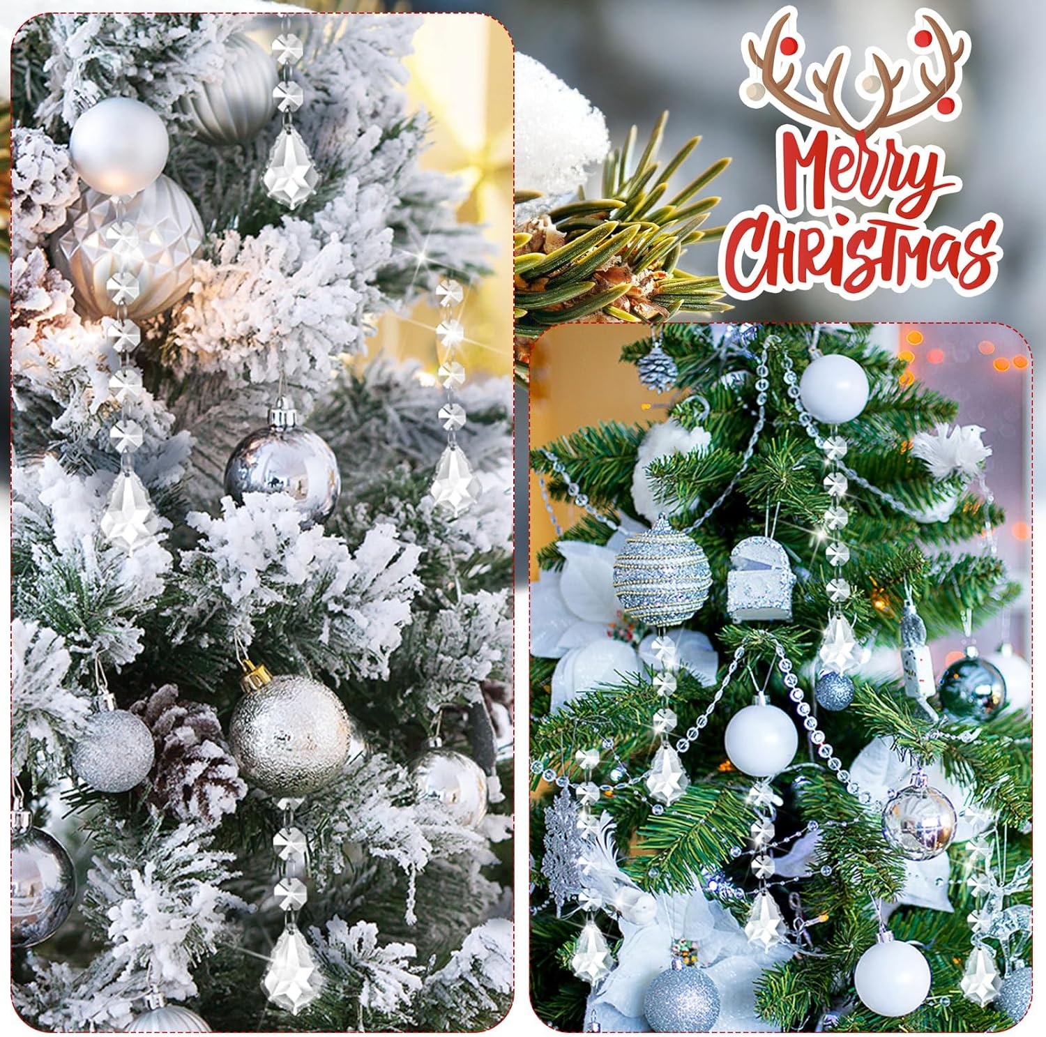 Nuenen 100 Pcs Acrylic Crystal Garland Strands for Home Decor