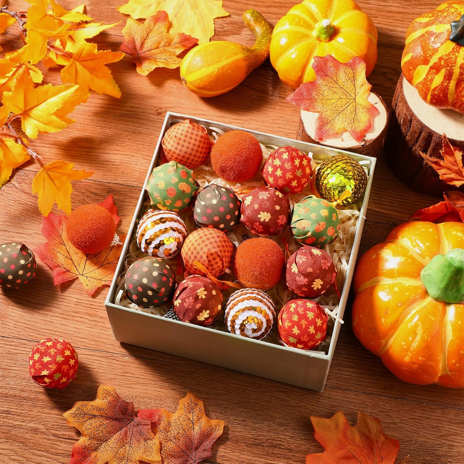 XunYee 24 Pcs Autumn Fall Decor Hanging Ornaments