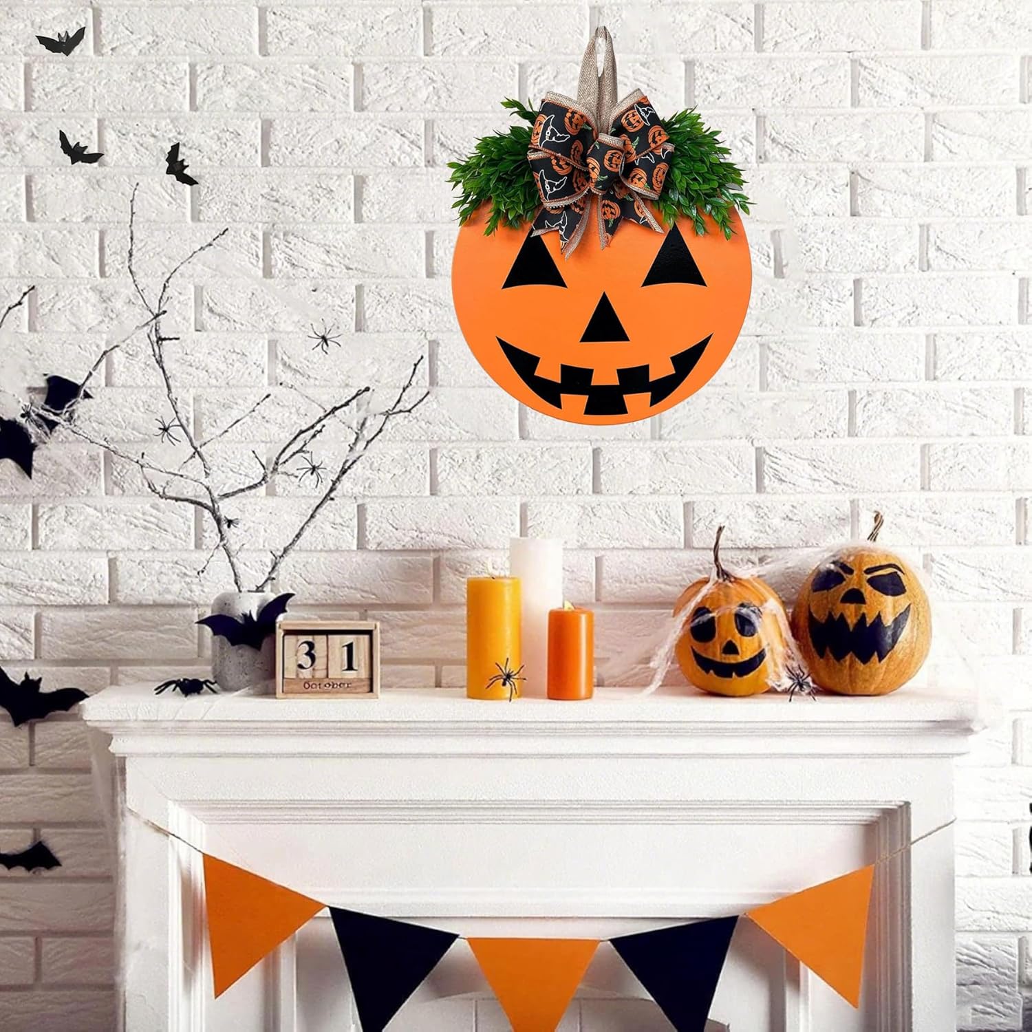 Cute Halloween Wreath Door Decor Sign