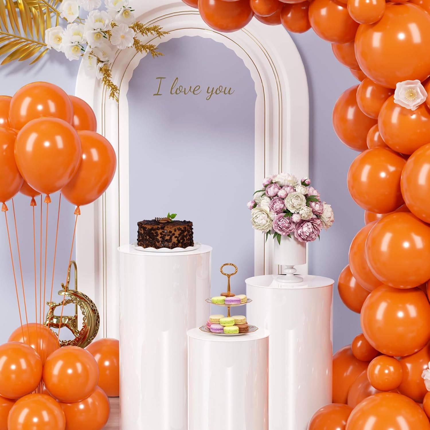 Toosci 3 Piece White Cylinder Display Stand Set for Party Decor