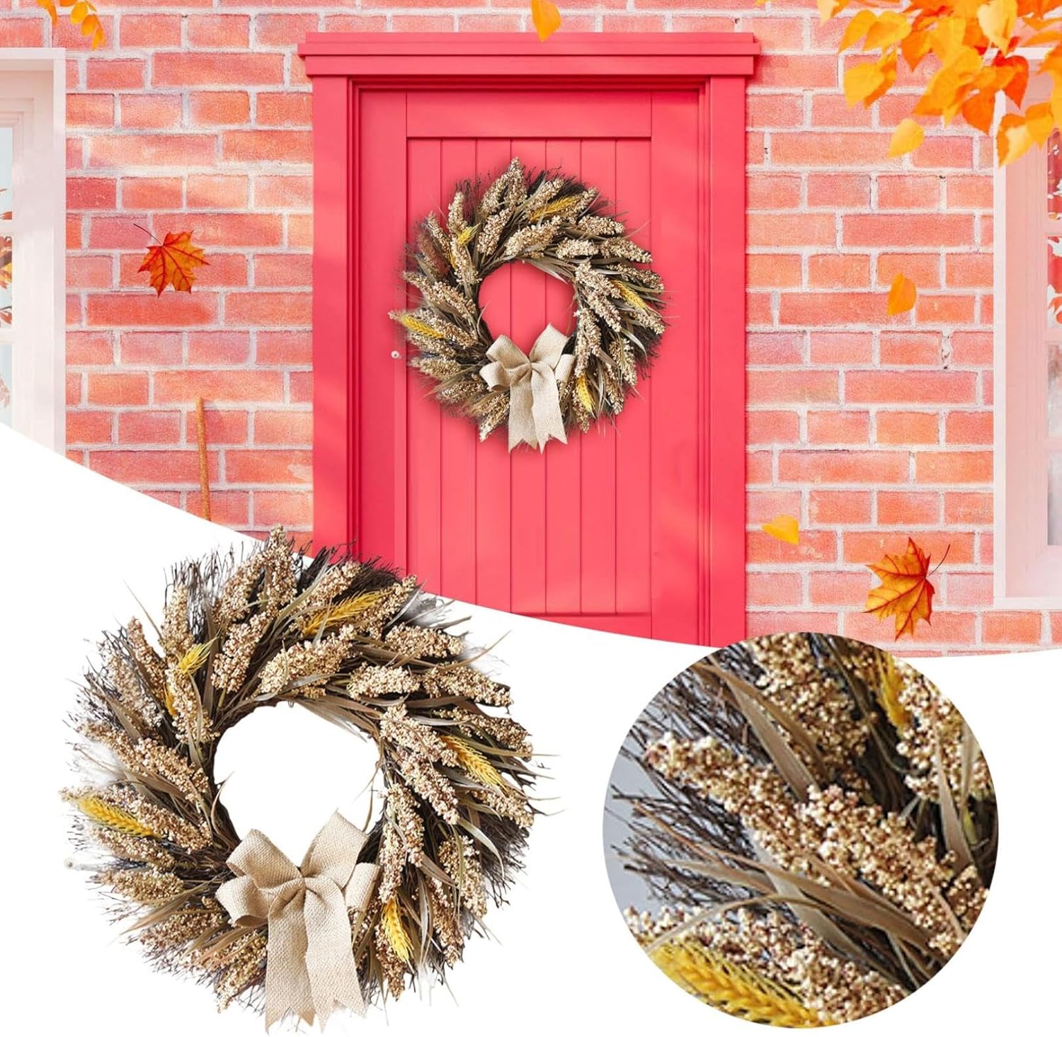 Versatile Fall to Winter Decor Set for Door Wreaths and Holiday Displays