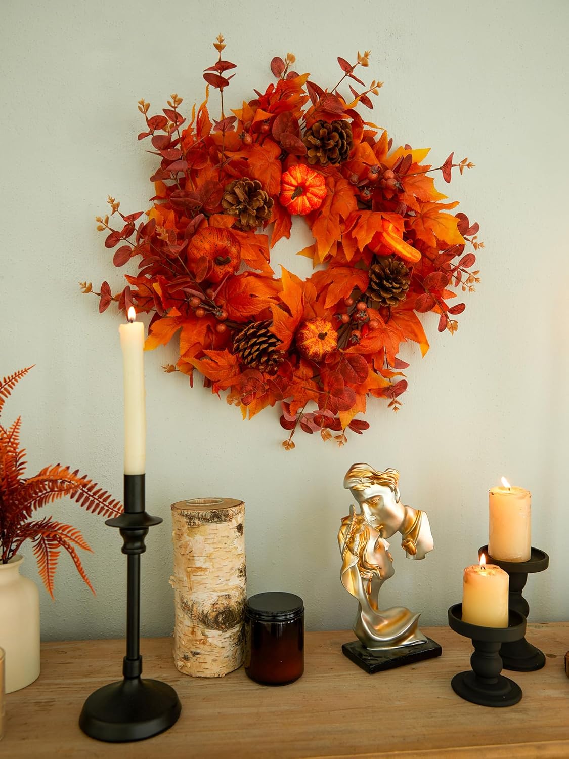 Thanksgiving Wreath - Fall Decor 18 Inch Artificial Door Decor