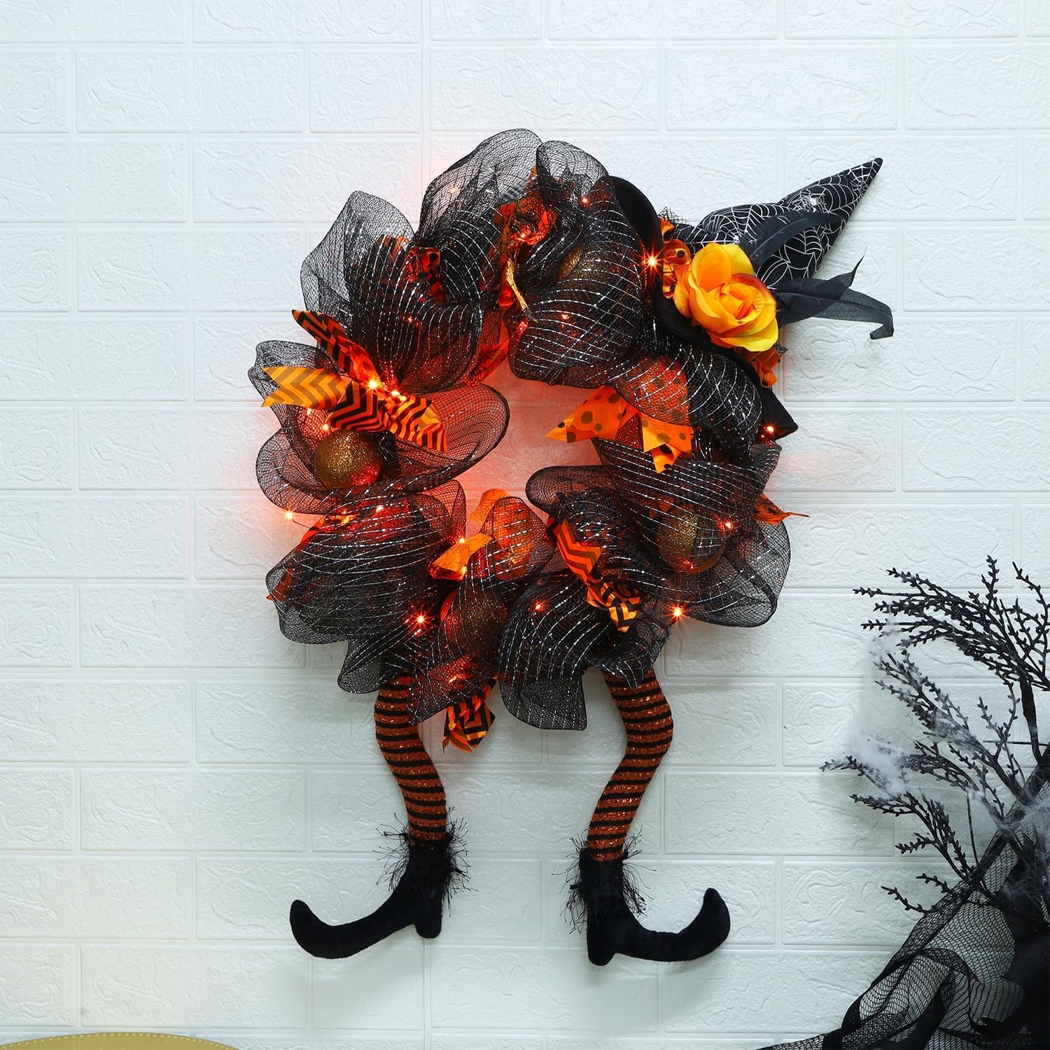 Yosager Halloween Wreath with LED Lights