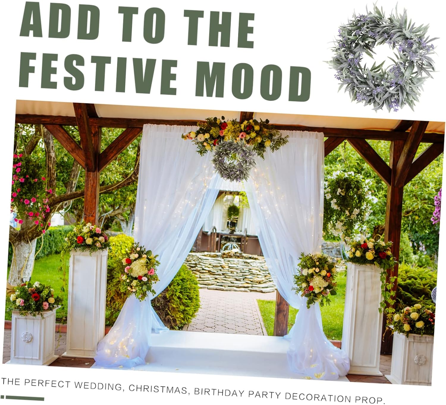 Artificial Lavender Wreath Door Hanger Decor