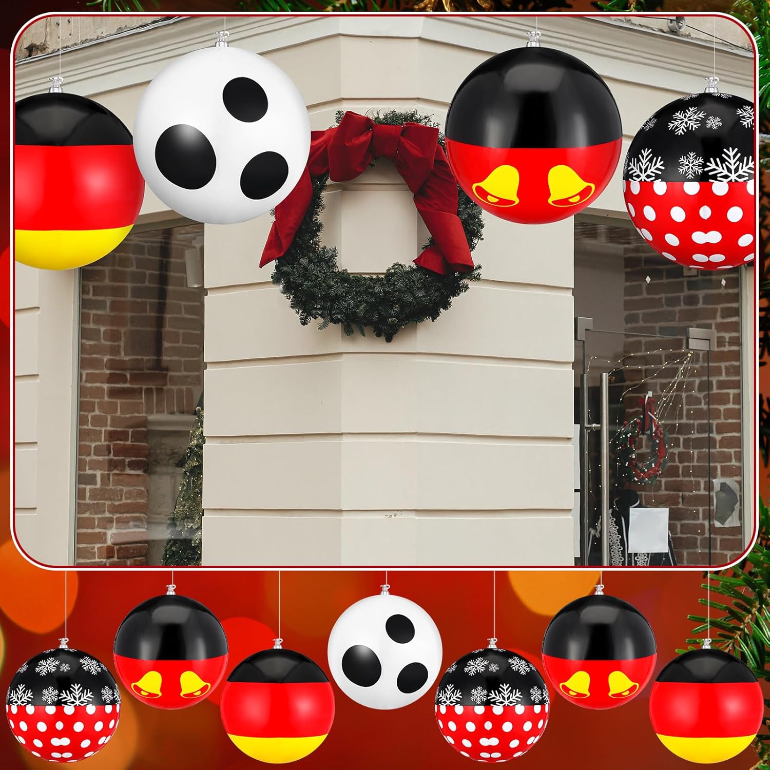12 Pcs 9 Inch Christmas Inflatable Ball Ornaments