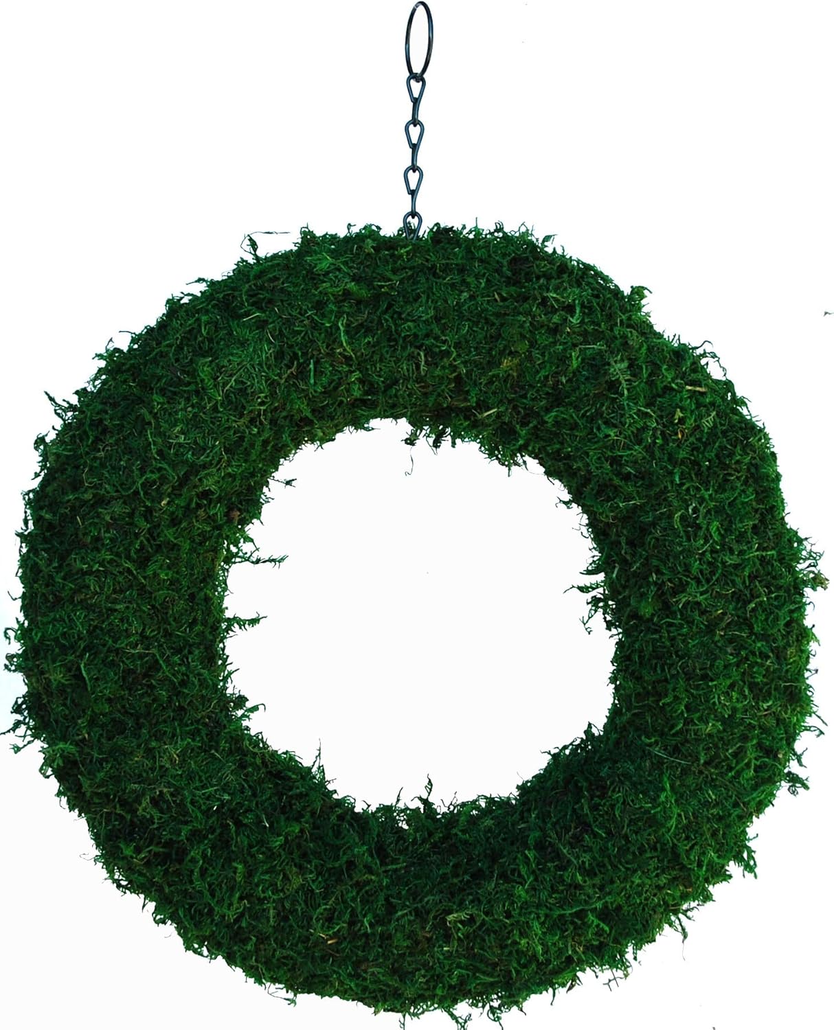 15 Inch Green Moss Living Wreath With 50 Topiary Pins