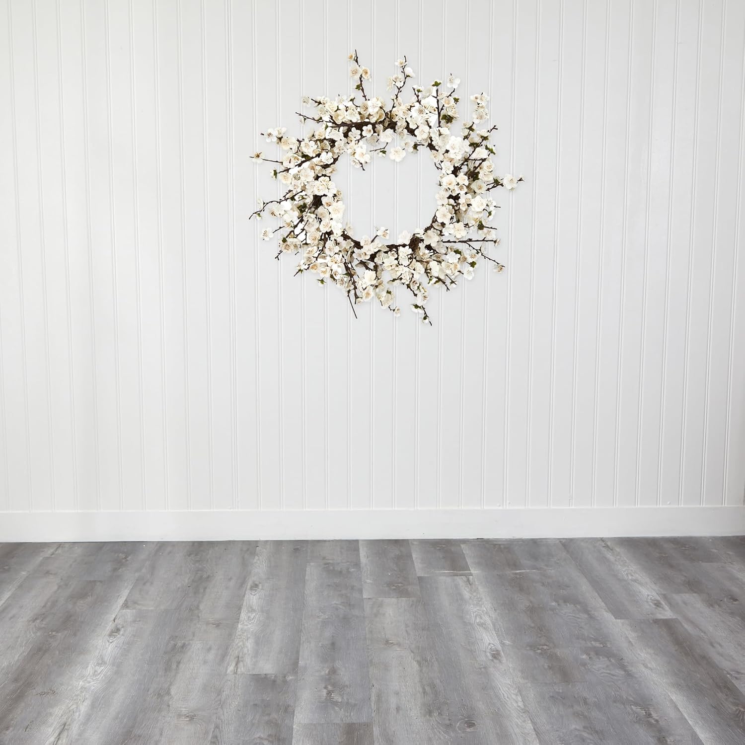 Nearly Natural 24 Inch Plum Blossom Wreath