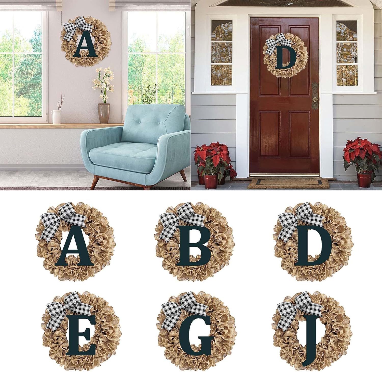 Custom Last Name Year Round Front Door Wreath