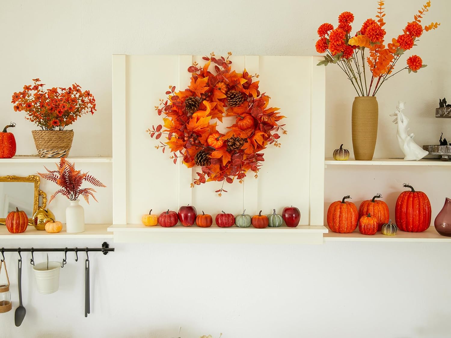 Thanksgiving Wreath - Fall Decor 18 Inch Artificial Door Decor