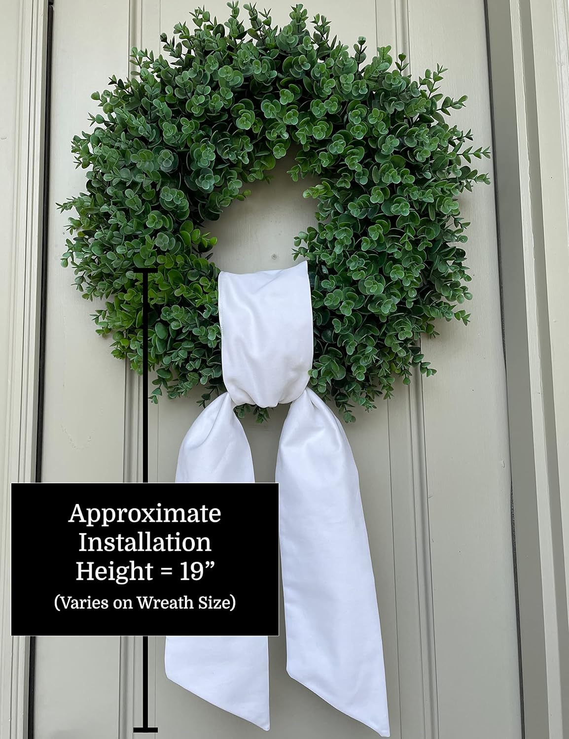 White Wreath Sash for Front Door - 45 W x 56 L 1 Pack