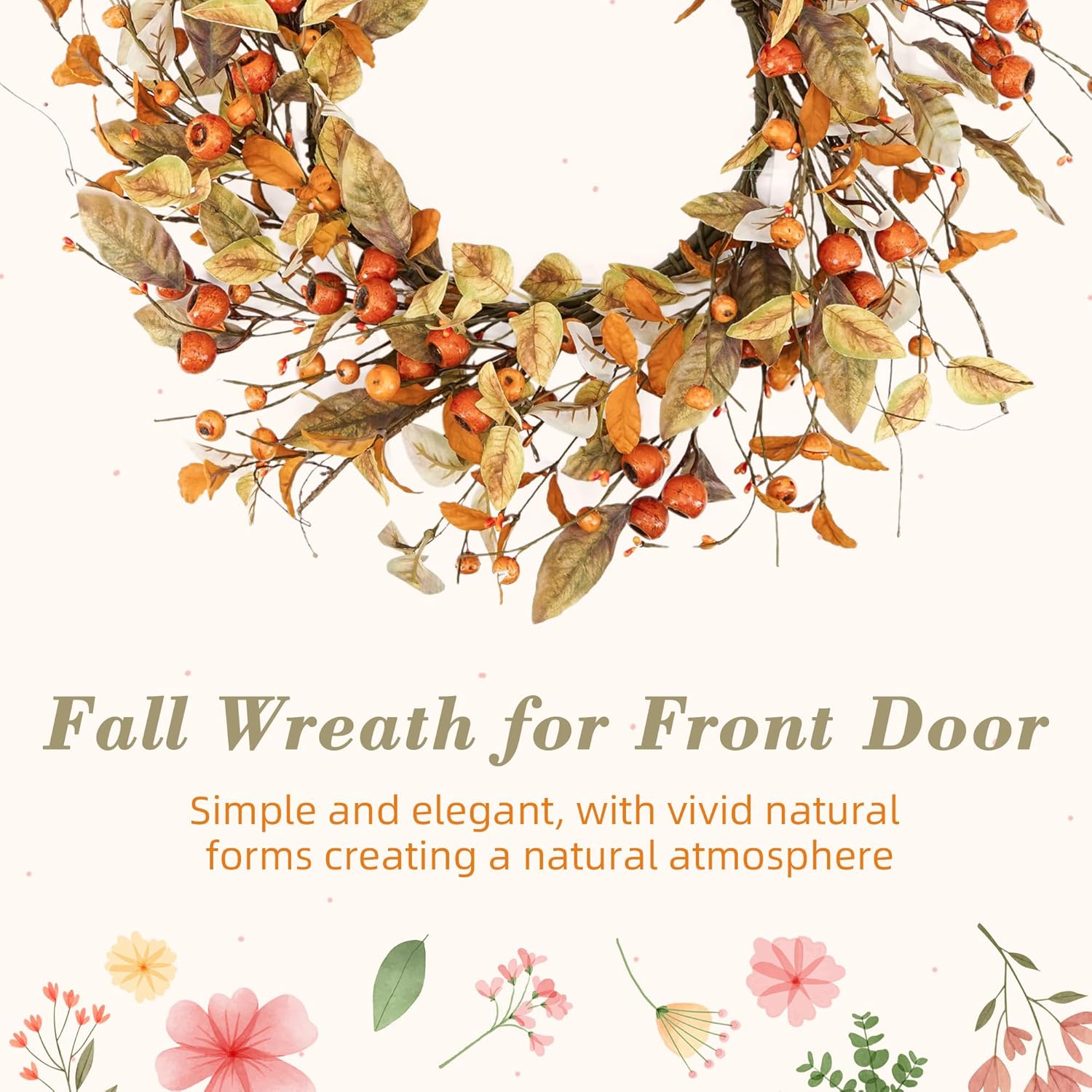 YNYLCHMX 18 Fall Wreath for Front Door