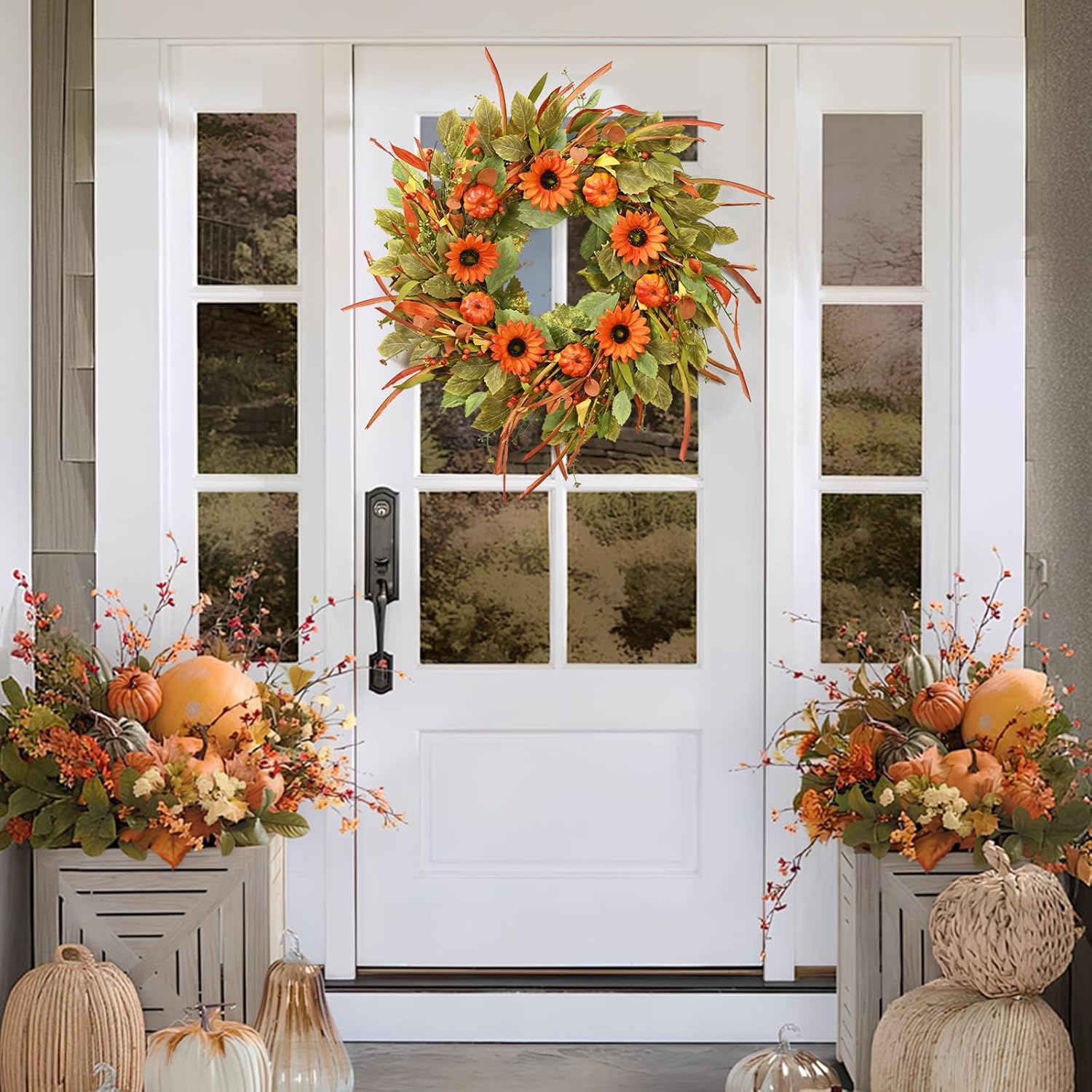 Waipfaru 22in Fall Wreath for Front Door